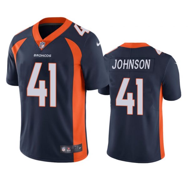 Custom Men’s Jamar Johnson Denver Broncos Limited Footbal Jersey Navy