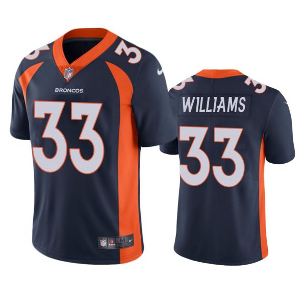 Custom Men’s Javonte Williams Denver Broncos Limited Footbal Jersey Navy