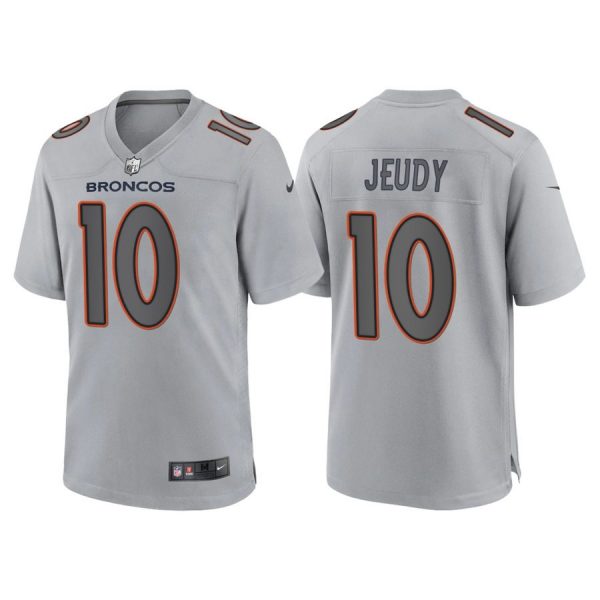 Custom Men’s Denver Broncos Jerry Jeudy Gray Atmosphere Fashion Stitched Jersey