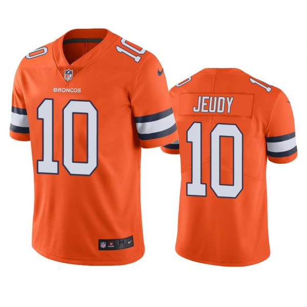 Custom Men’s Jerry Jeudy Denver Broncos Limited Footbal Jersey Orange Color Rush