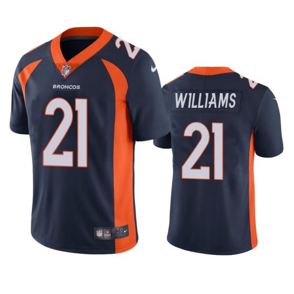 Custom Men’s K’Waun Williams Denver Broncos Limited Footbal Jersey Navy