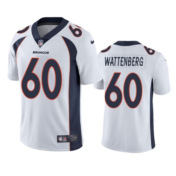 Custom Men’s Luke Wattenberg Denver Broncos Limited Footbal Jersey White