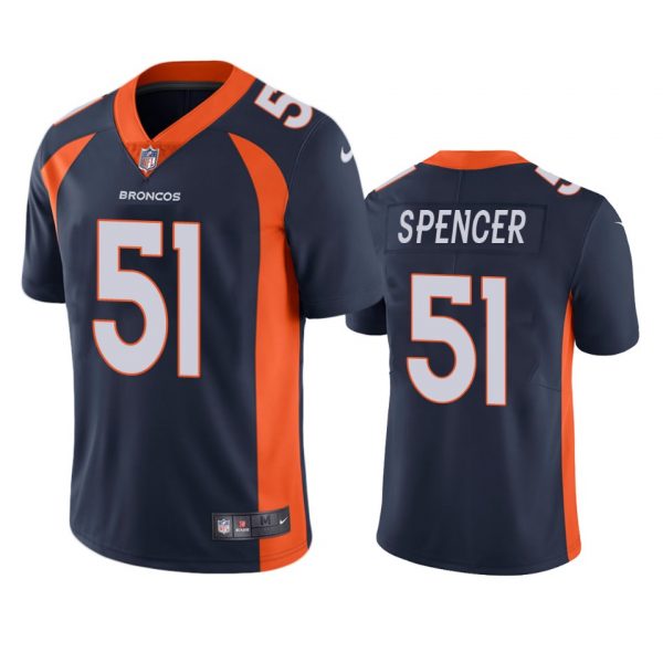 Custom Men’s Marquiss Spencer Denver Broncos Limited Footbal Jersey Navy
