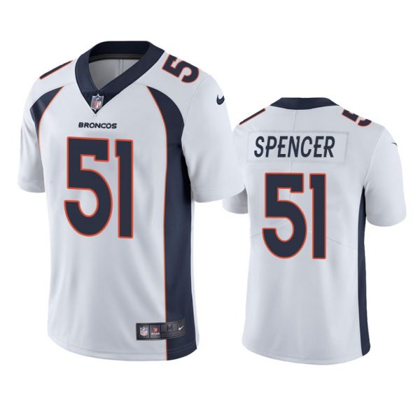 Custom Men’s Marquiss Spencer Denver Broncos Limited Footbal Jersey White