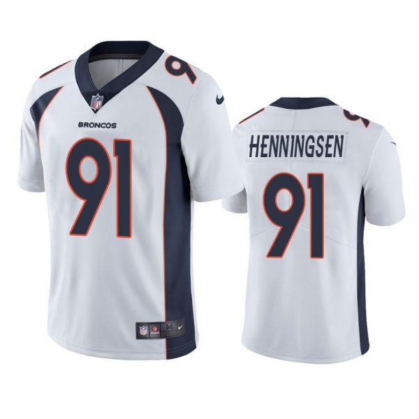 Custom Men’s Matt Henningsen Denver Broncos Limited Footbal Jersey White