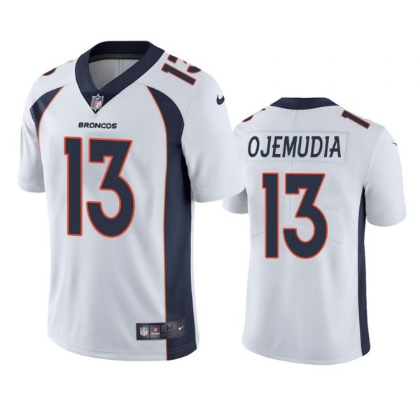 Custom Men’s Michael Ojemudia Denver Broncos Limited Footbal Jersey White