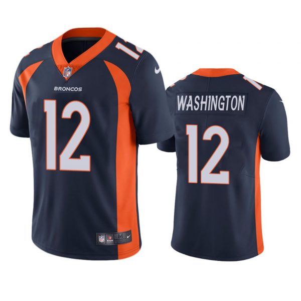Custom Men’s Montrell Washington Denver Broncos Limited Footbal Jersey Navy