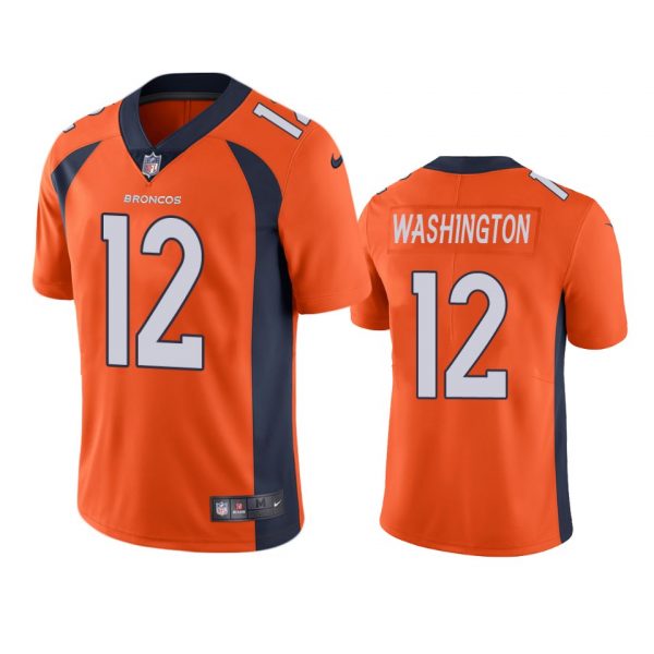 Custom Men’s Montrell Washington Denver Broncos Limited Footbal Jersey Orange