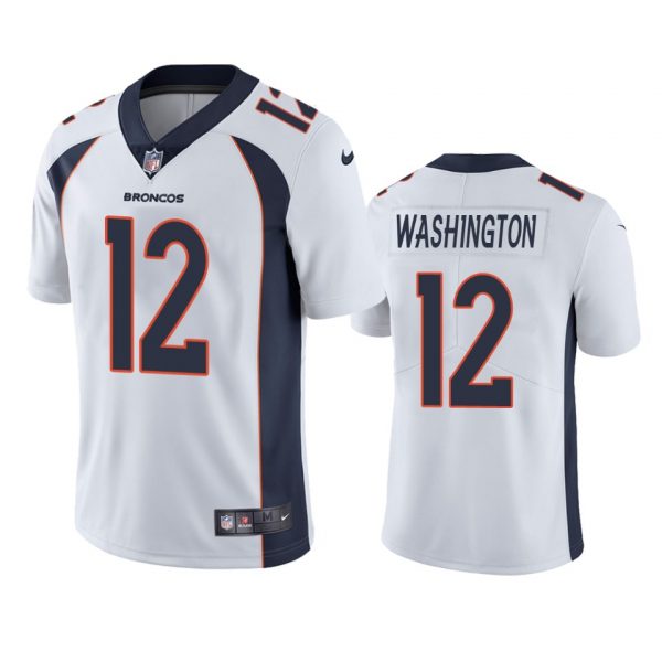 Custom Men’s Montrell Washington Denver Broncos Limited Footbal Jersey White