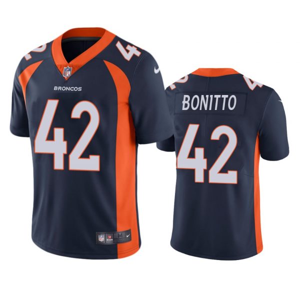 Custom Men’s Nik Bonitto Denver Broncos Limited Footbal Jersey Navy
