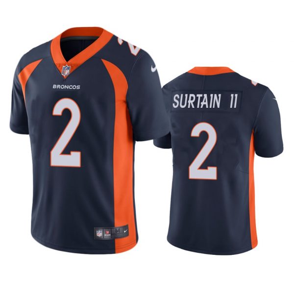 Custom Men’s Patrick Surtain II Denver Broncos Limited Footbal Jersey Navy