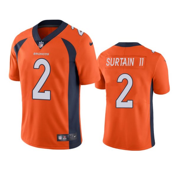 Custom Men’s Patrick Surtain II Denver Broncos Limited Footbal Jersey Orange