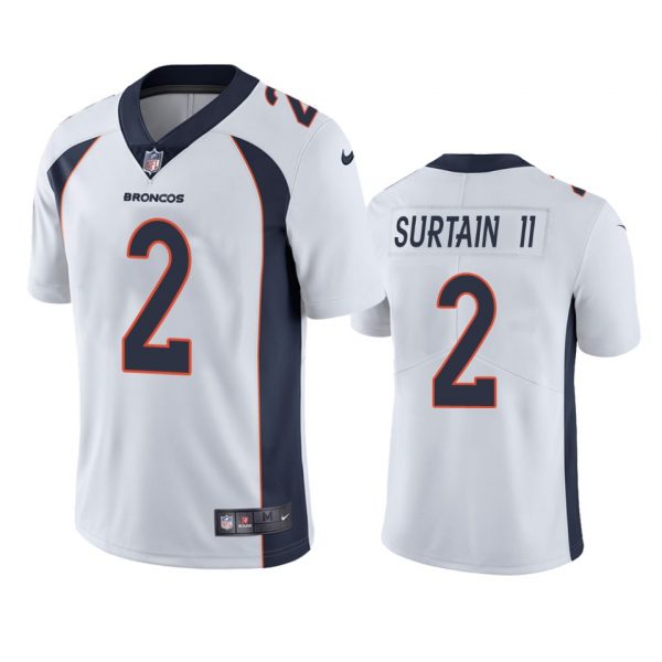 Custom Men’s Patrick Surtain II Denver Broncos Limited Footbal Jersey White