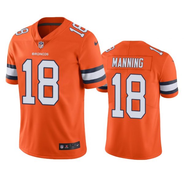 Custom Men’s Peyton Manning Denver Broncos Limited Footbal Jersey Orange Color Rush