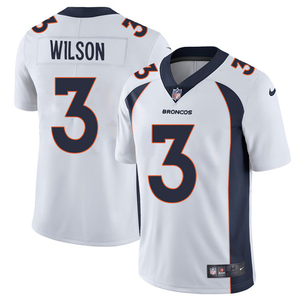 Custom Men’s Russell Wilson Denver Broncos Vapor Limited Trade Jersey Stitched White