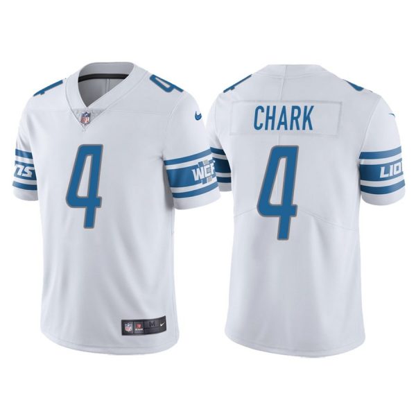 Custom Men’s Detroit Lions D.J. Chark White Vapor Limited Stitched Jersey