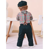 SANMIOI Infant Baby Boy Clothes 0-24 Months Gentleman's Suit Outfit Formal Shirt Suspender Pants Hat Bowtie