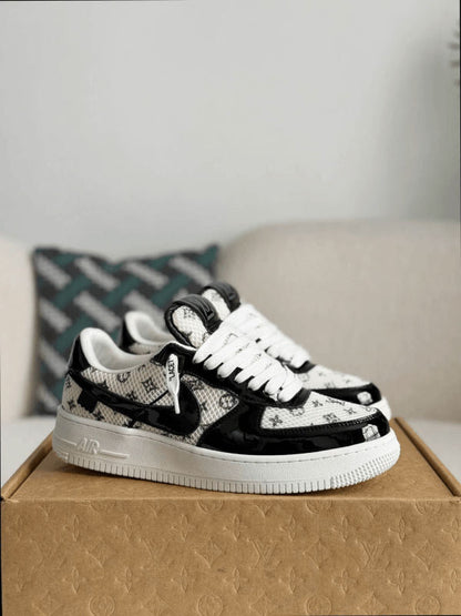 LV x Nike Air Force 1 Black White Monogram Sneaker