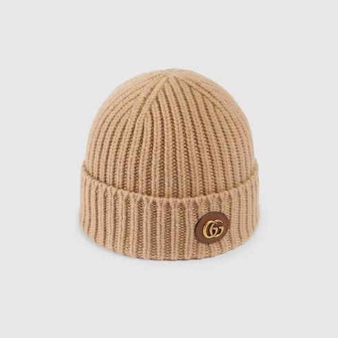 Women's Wool Cashmere Hat with Leather Patch