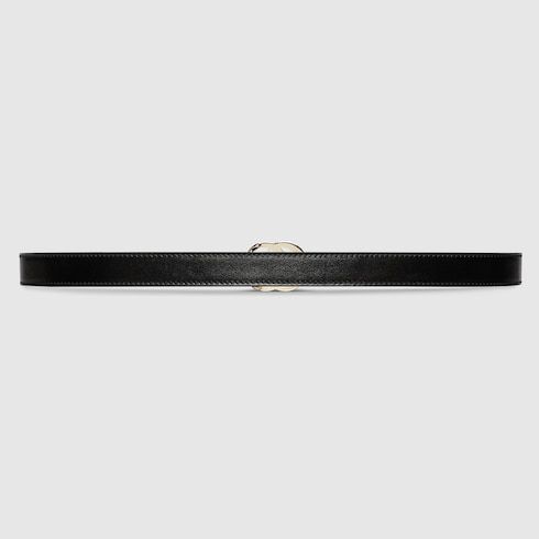 Women's Thin Double G Buckle Leather Belt