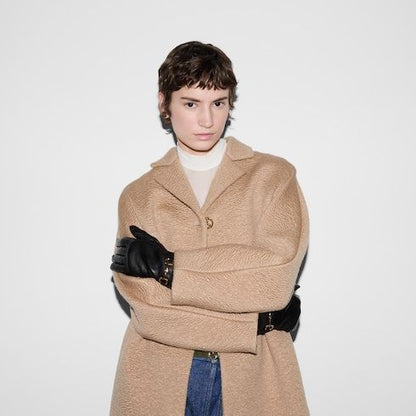 Women's Leather Gloves with Horsebit Detail