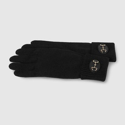 Women's Wool Gloves with Horsebit