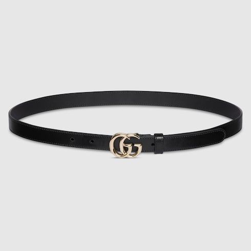 Women's Thin Double G Buckle Leather Belt
