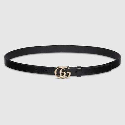 Women's Thin Double G Buckle Leather Belt