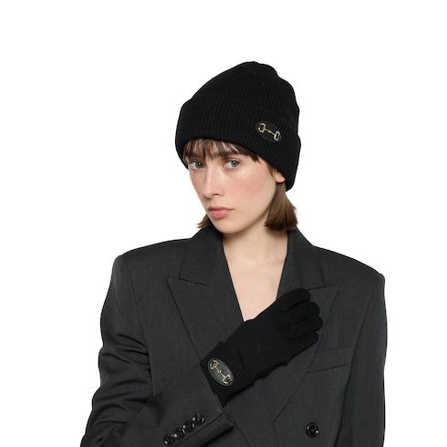 Women's Wool Gloves with Horsebit
