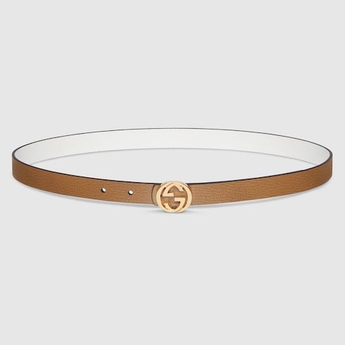 Women's Thin Reversible Leather Belt