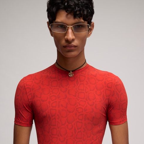 Men's Python Printed Stretch Jersey T-Shirt