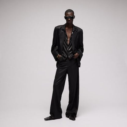 Men's Chintzed Finish Wool Double-Breasted Jacket