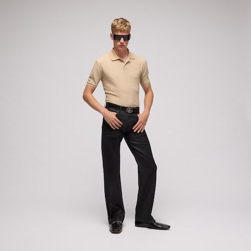 Men's Contrast Collar Jersey Polo Shirt
