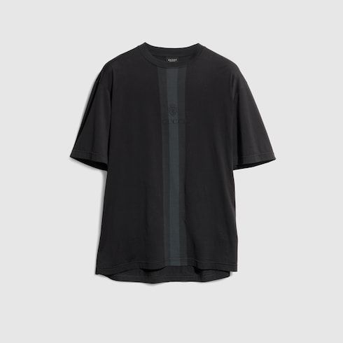 Men's Web Detail Cotton Crewneck T-Shirt