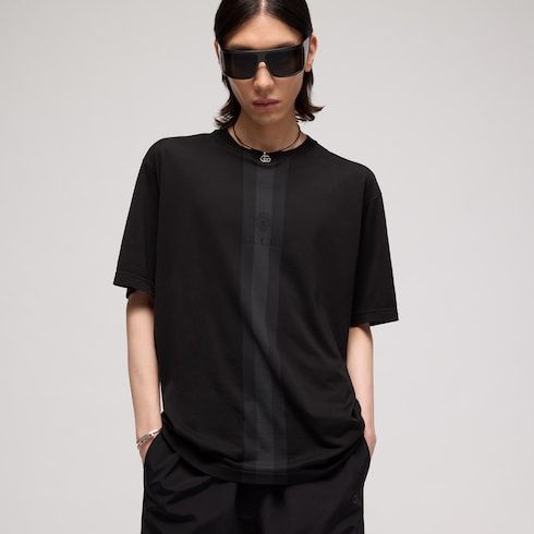 Men's Web Detail Cotton Crewneck T-Shirt