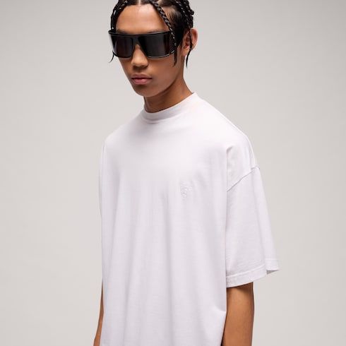 Men's Embroidered Lightweight Silk Jersey T-Shirt