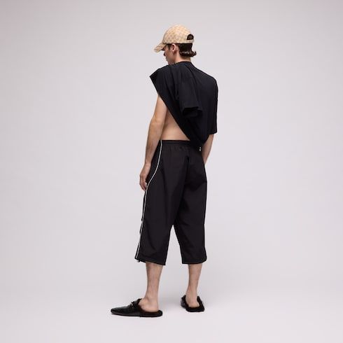 Men's Embroidered Cotton Nylon Bermuda Shorts