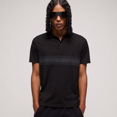 Men's Printed Cotton Jersey Polo Shirt