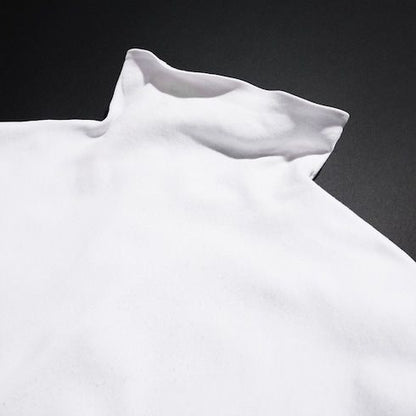 Men's Seamless Stretch Nylon Jersey Turtleneck Top