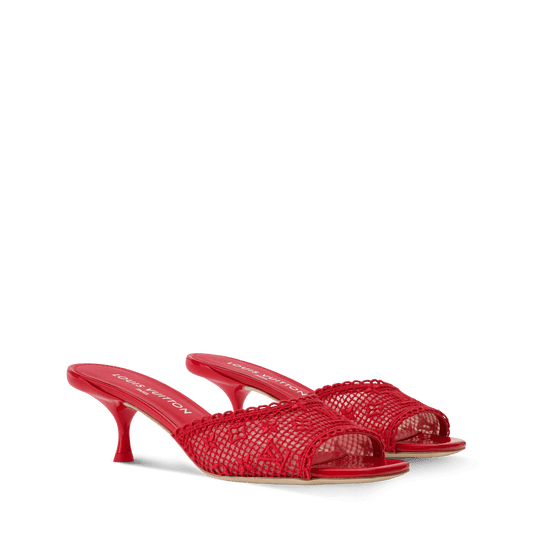 Women's 6 AM Embroidered Monogram Kitten-Heel Mule 1AK219
