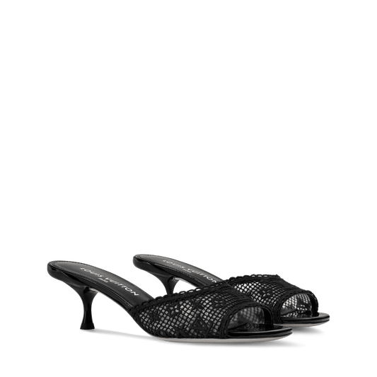 Women's 6 AM Monogram Embroidered Kitten Heel Mule 1AK20D
