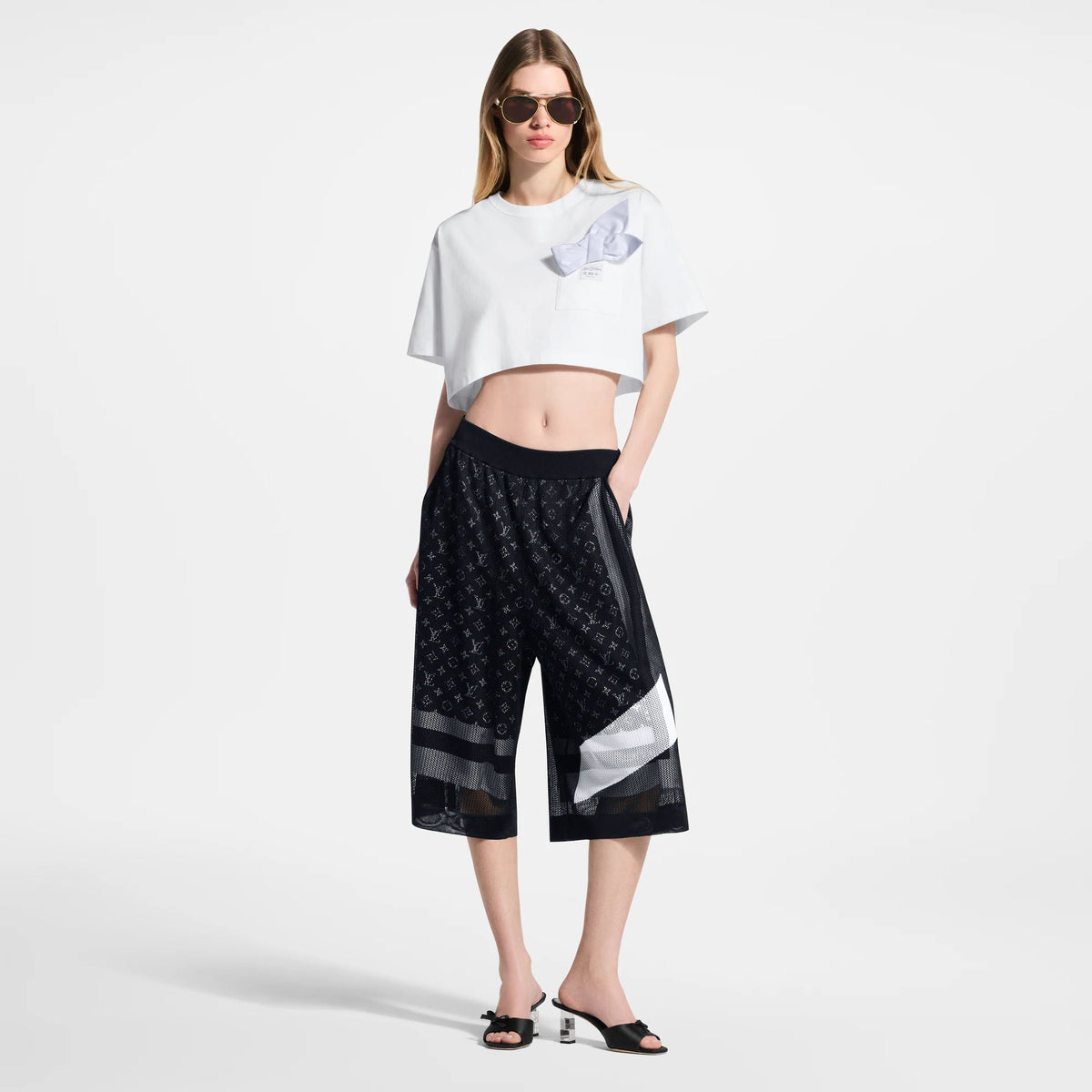 Women's Bow Pocket Crop Top