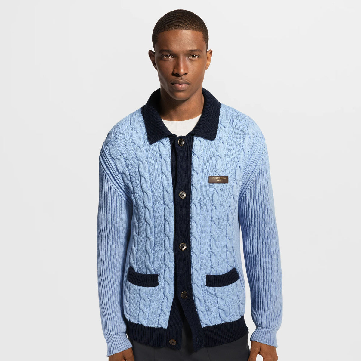Men's Cable-Knit Shirt Cardigan
