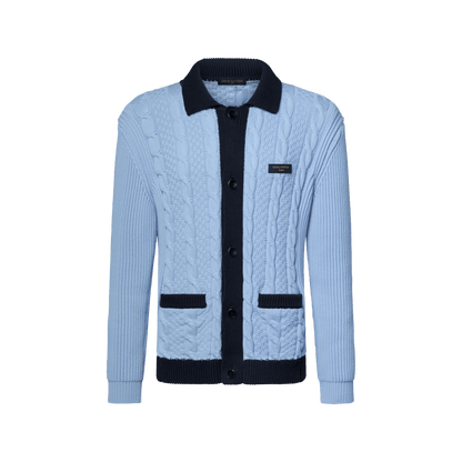 Men's Cable-Knit Shirt Cardigan
