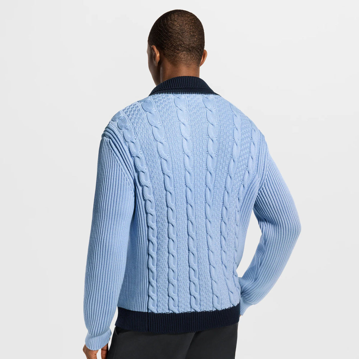 Men's Cable-Knit Shirt Cardigan