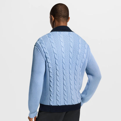 Men's Cable-Knit Shirt Cardigan