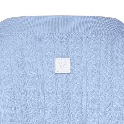 Men's Cable Knit Wool-Cashmere Crewneck