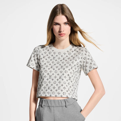 Women's Chrome Monogram Cotton Crop Top
