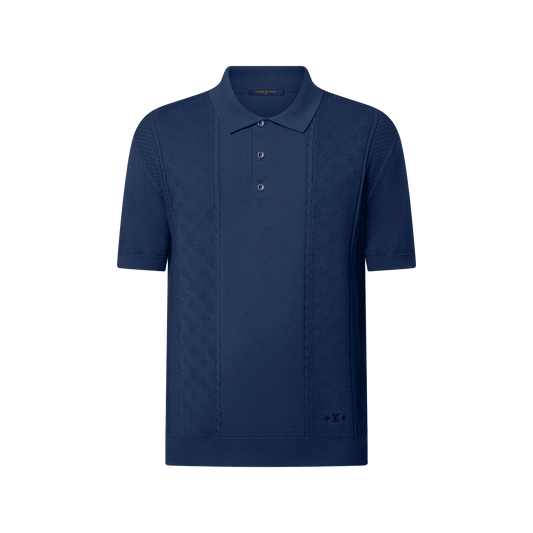 Men's Cotton-Silk Pointelle Polo Shirt