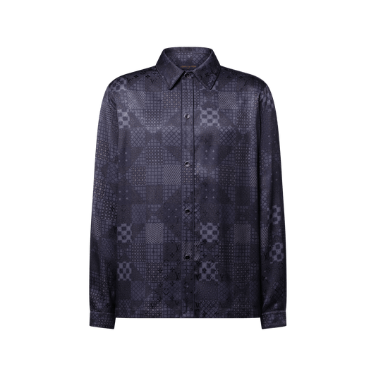 Men's Damier Silk Blend Pajama Shirt